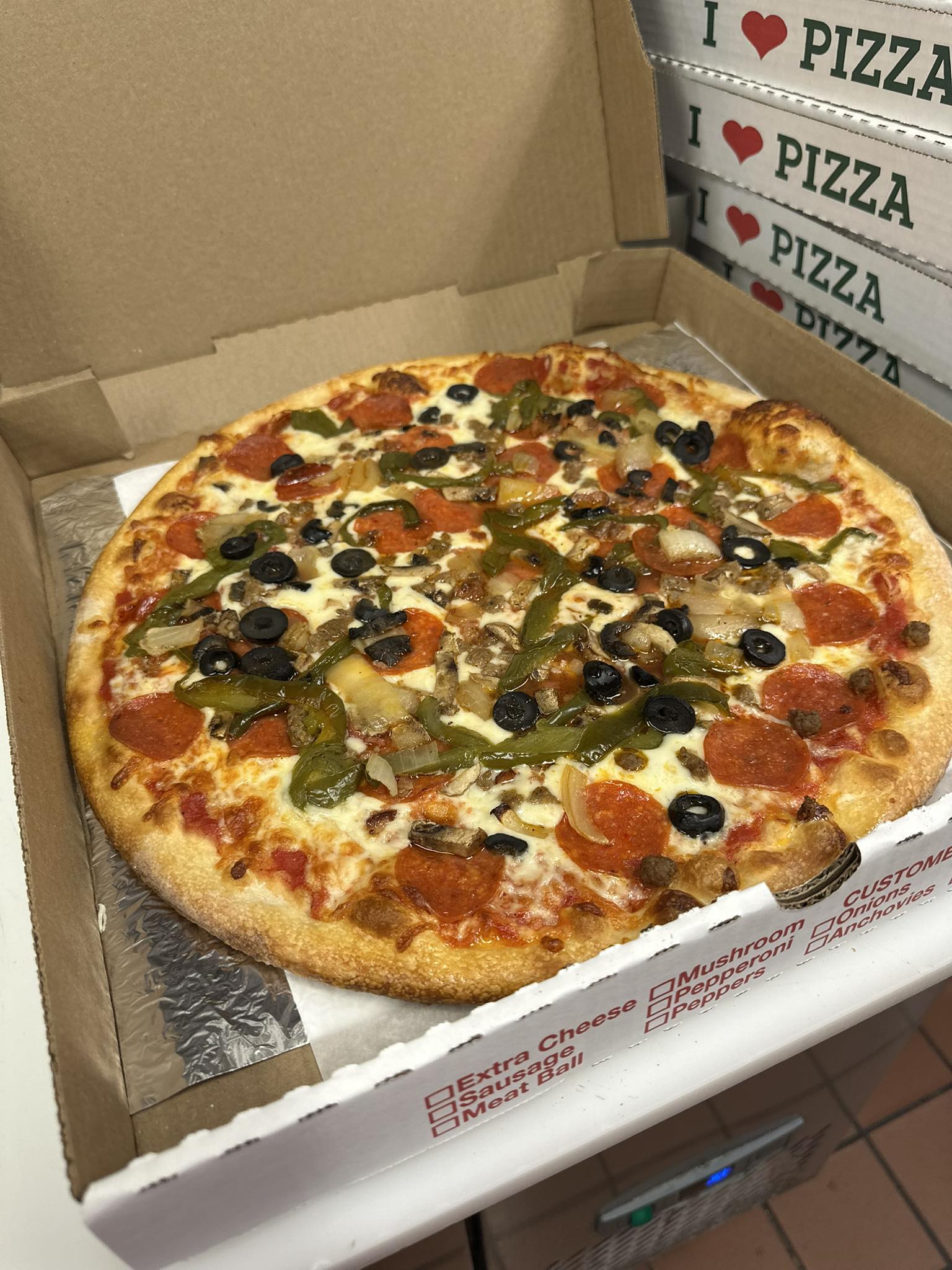 Specialty pizza from Palumbo Pizza in Hampden Township PA